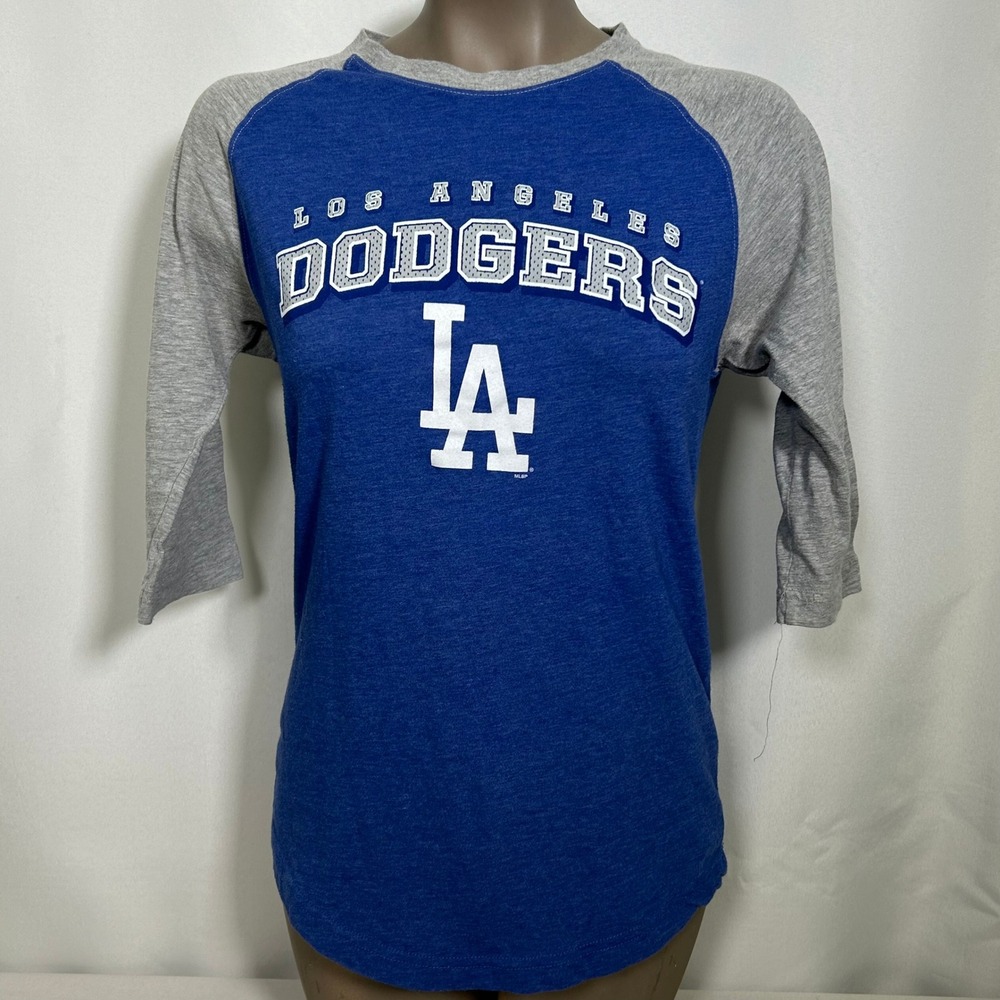 Los Angeles Dodgers MLBl Blue 3/4 Sleeve Raglan Ballpark T-Shirt Women's SMALL
